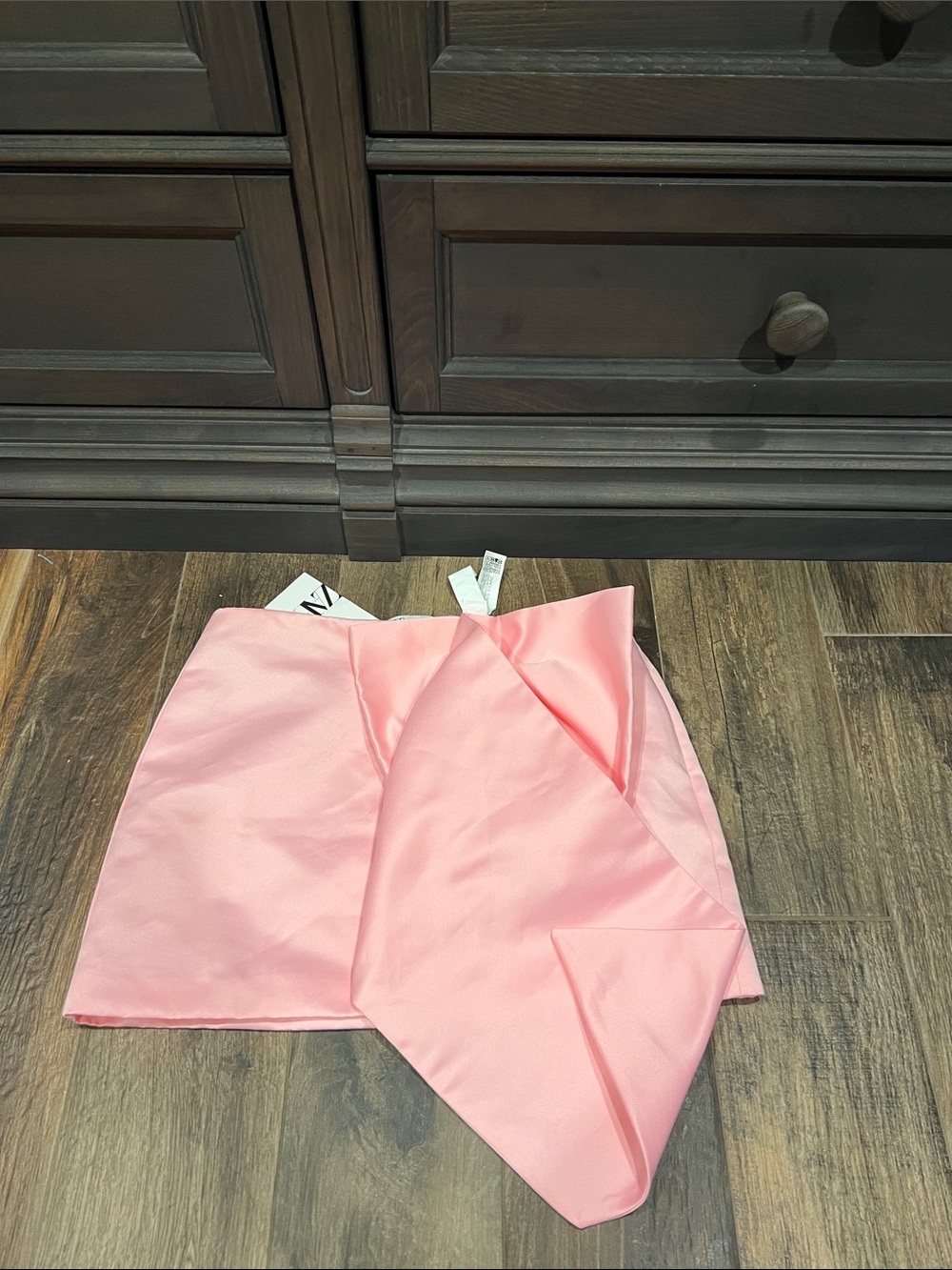 Zara Pink Asymmetric Wrap Mini Skirt